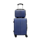 Mazam 2PCS Luggage Suitcase Trolley Set Carry On TSA Hard Case Navy - Top-Down View