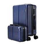 Mazam 2PCS Luggage Suitcase Trolley Set Carry On TSA Hard Case Navy - Low Angle