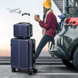 Mazam 2PCS Luggage Suitcase Trolley Set Carry On TSA Hard Case Navy
