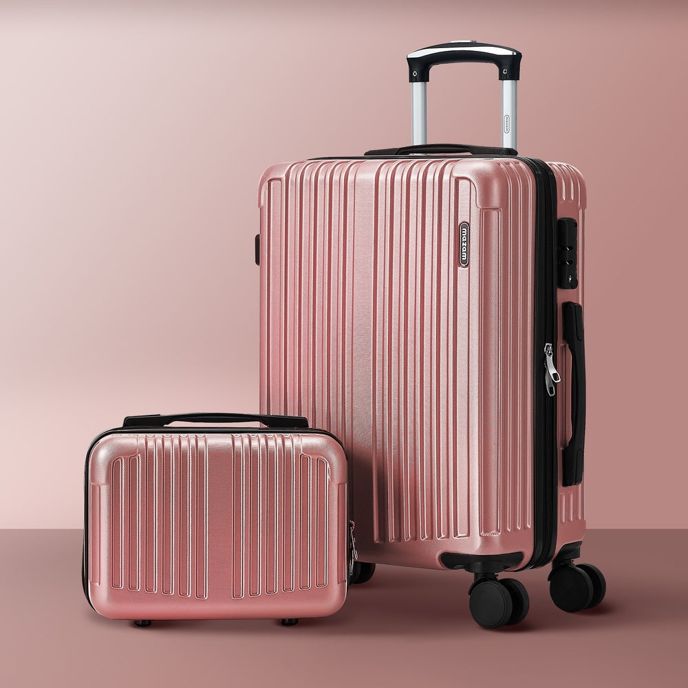 Mazam 2PCS Luggage Suitcase Trolley Set Carry On TSA Hard Case Pink