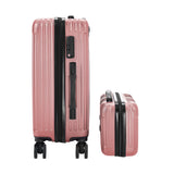 Mazam 2PCS Luggage Suitcase Trolley Set Carry On TSA Hard Case Pink - Rear View