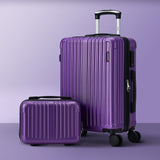 Mazam 2PCS Luggage Suitcase Trolley Set Carry On TSA Hard Case Purple - Top-Down View