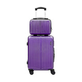 Mazam 2PCS Luggage Suitcase Trolley Set Carry On TSA Hard Case Purple - Close-Up Angle