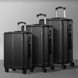 Mazam 3PCS Luggage Set Travel TSA Lock ABS Case Black - Close-Up Angle