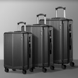 Mazam 3PCS Luggage Set Travel TSA Lock ABS Case Grey - Close-Up Angle
