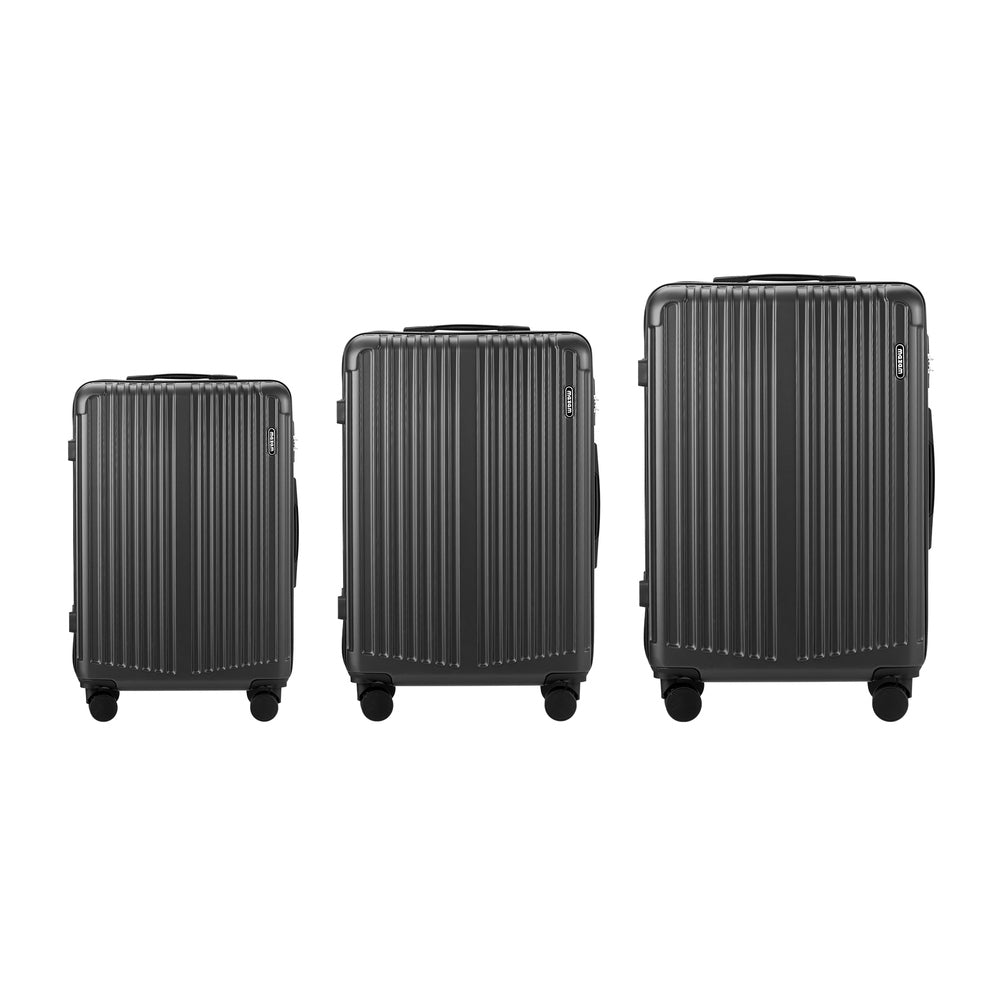 Mazam 3PCS Luggage Set Travel TSA Lock ABS Case Grey