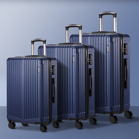 Mazam 3PCS Luggage Set Travel TSA Lock ABS Case Navy, image 7