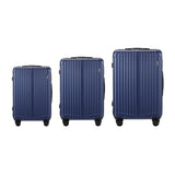 Mazam 3PCS Luggage Set Travel TSA Lock ABS Case Navy - 45-Degree Angle