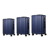 Mazam 3PCS Luggage Set Travel TSA Lock ABS Case Navy - Side View