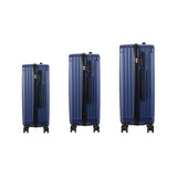 Mazam 3PCS Luggage Set Travel TSA Lock ABS Case Navy - Rear View