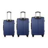 Mazam 3PCS Luggage Set Travel TSA Lock ABS Case Navy - Top-Down View