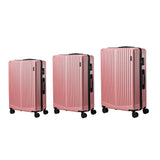 Mazam 3PCS Luggage Suitcase Trolley Set Travel TSA Lock ABS Case Pink - Side View