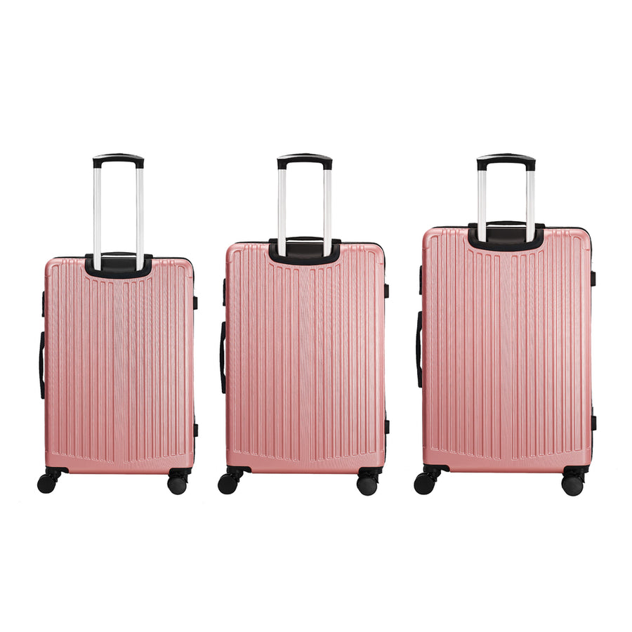 Mazam 3PCS Luggage Suitcase Trolley Set Travel TSA Lock ABS Case Pink