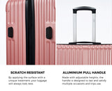 Mazam 3PCS Luggage Suitcase Trolley Set Travel TSA Lock ABS Case Pink