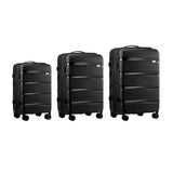 Mazam 3PCS Luggage Suitcase Set PP Case TSA Lock Black