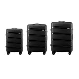 Mazam 3PCS Luggage Suitcase Set PP Case TSA Lock Black