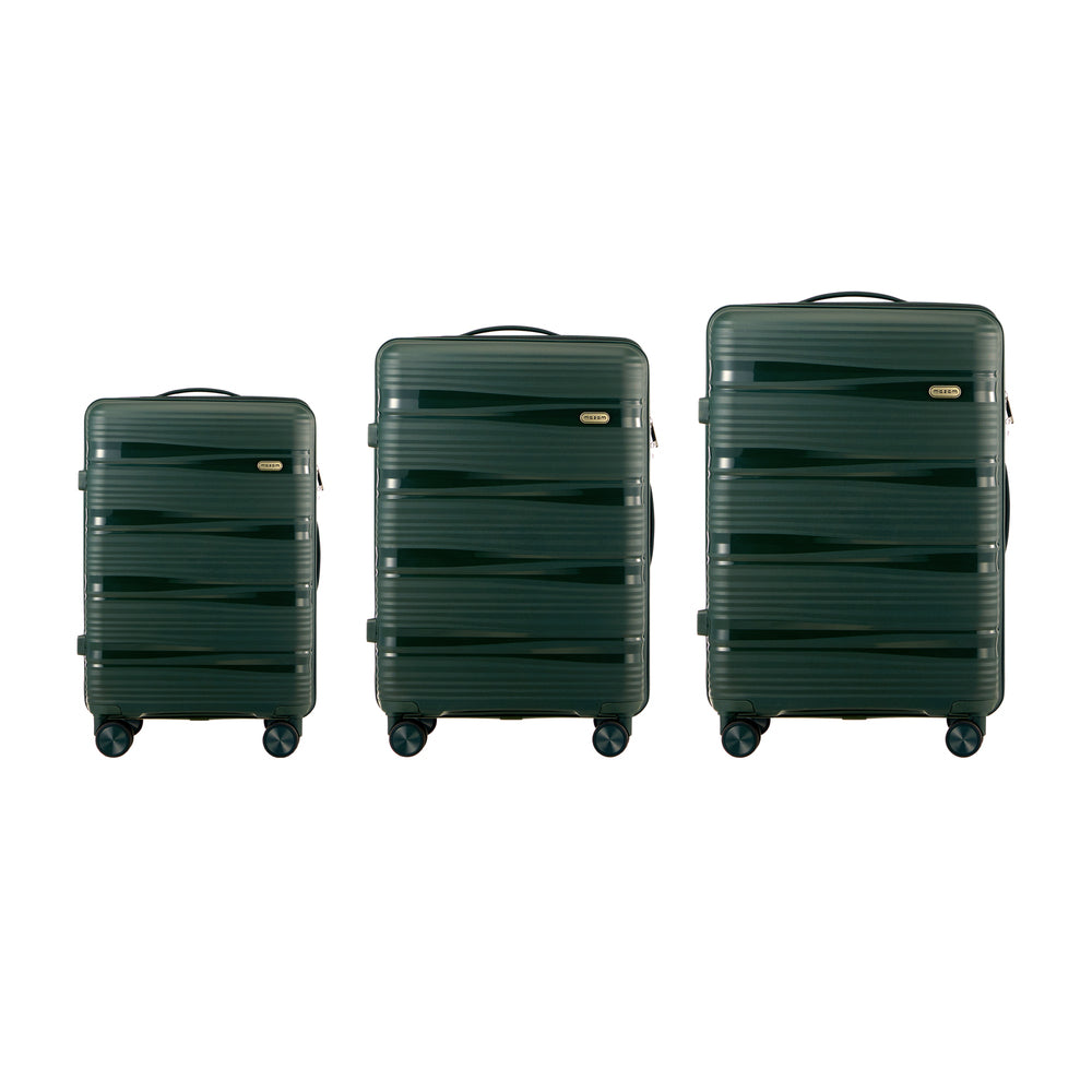 Mazam 3PCS Luggage Suitcase Set PP Case TSA Lock Green