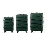 Mazam 3PCS Luggage Suitcase Set PP Case TSA Lock Green - Front View