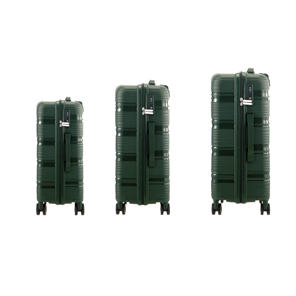Mazam 3PCS Luggage Suitcase Set PP Case TSA Lock Green