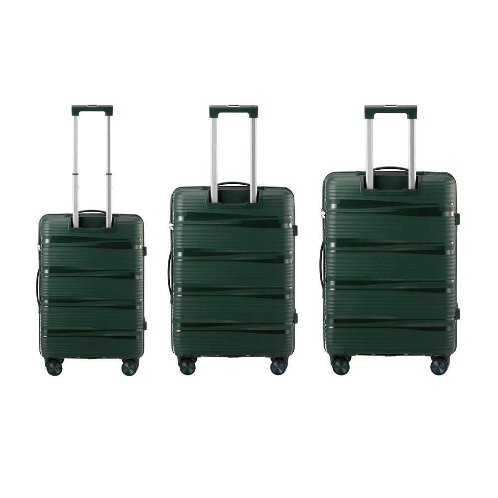 Mazam 3PCS Luggage Suitcase Set PP Case TSA Lock Green