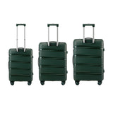 Mazam 3PCS Luggage Suitcase Set PP Case TSA Lock Green - Rear View