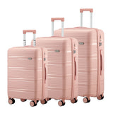 Mazam 3PCS Luggage Suitcase Set PP Case TSA Lock Pink