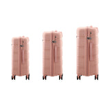 Mazam 3PCS Luggage Suitcase Set PP Case TSA Lock Pink - Top-Down View