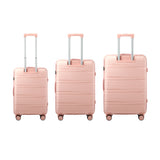 Mazam 3PCS Luggage Suitcase Set PP Case TSA Lock Pink - Low Angle