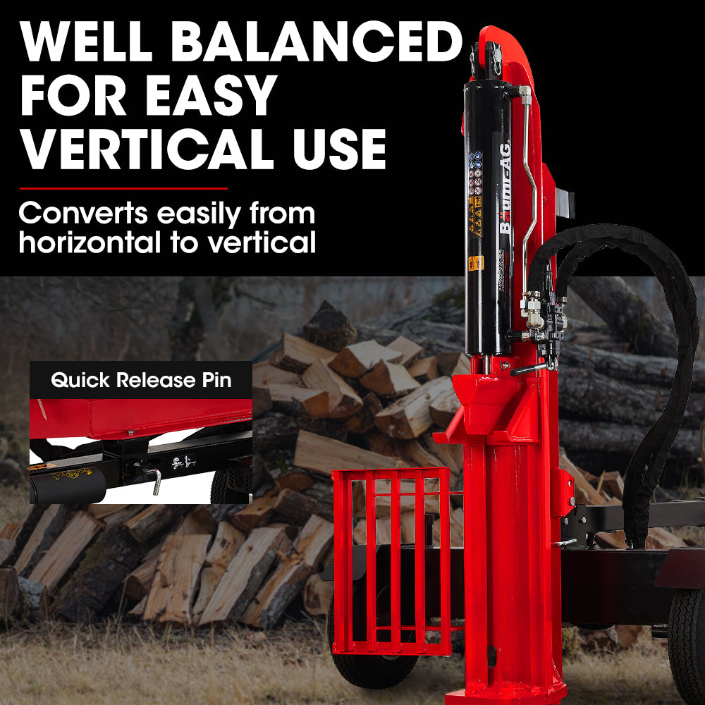 BAUMR-AG 40 Tonne Petrol Hydraulic Horizontal and Vertical Towed Wood Log Splitter - HPS700