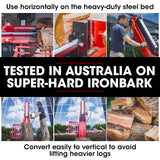 BAUMR-AG 40 Tonne Petrol Hydraulic Horizontal and Vertical Towed Wood Log Splitter - HPS700 - Close-Up Angle