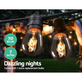65m LED Festoon String Lights Outdoor Christmas Wedding Waterproof Garden Decor - Side View