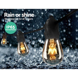 65m LED Festoon String Lights Outdoor Christmas Wedding Waterproof Garden Decor - Rear View