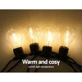 77m LED Festoon String Lights Outdoor Christmas Decorations Wedding Garden Party - Top-Down View