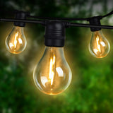 77m LED Festoon String Lights Outdoor Christmas Decorations Wedding Garden Party - Close-Up Angle