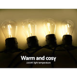 Jingle Jollys 14m LED Festoon String Lights Christmas Wedding Party Outdoor - Top-Down View