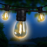 14m LED Festoon String Lights Christmas Decorations Wedding Party Outdoor Garden - Close-Up Angle