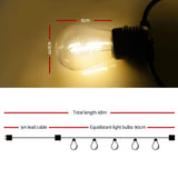 68m LED Festoon String Lights Christmas Decorations Wedding Party Outdoor Garden - Front View