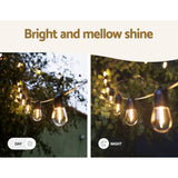 23m Outdoor Festoon String Lights - Warm White Fairy Lights for Christmas and Garden Decor - Rear View
