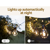 17m Solar-Powered LED Festoon String Lights for Outdoor Christmas and Party Decor - 45-Degree Angle