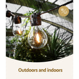 17m Solar-Powered LED Festoon String Lights for Outdoor Christmas and Party Decor