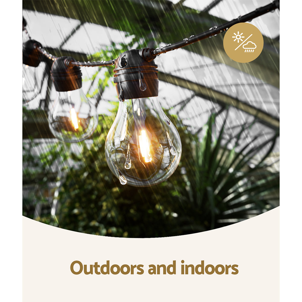 17m Solar-Powered LED Festoon String Lights for Outdoor Christmas and Party Decor