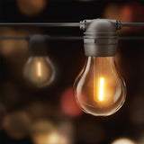 17m Solar-Powered LED Festoon String Lights for Outdoor Christmas and Party Decor - Close-Up Angle