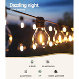 34m Dual Pack Solar LED Festoon String Lights for Outdoor Christmas Decor - Top-Down View