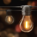 34m Dual Pack Solar LED Festoon String Lights for Outdoor Christmas Decor - Close-Up Angle
