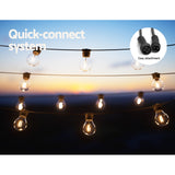 41m Solar-Powered LED Festoon String Lights for Outdoor & Indoor Christmas and Party Decor - Rear View