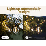 17m Solar-Powered LED Festoon String Lights for Outdoor Christmas and Wedding Decor - 45-Degree Angle