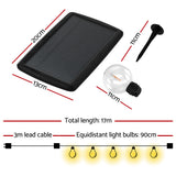 34m Solar LED Festoon String Lights - 2 Pack for Outdoor Christmas and Wedding Decorations - Front View