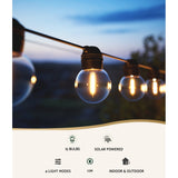 34m Solar LED Festoon String Lights - 2 Pack for Outdoor Christmas and Wedding Decorations - Top-Down View