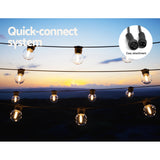 34m Solar LED Festoon String Lights - 2 Pack for Outdoor Christmas and Wedding Decorations - Rear View