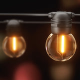 34m Solar LED Festoon String Lights - 2 Pack for Outdoor Christmas and Wedding Decorations - Close-Up Angle